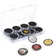 32Pcs Clear Plastic Coin Capsules, Coin Holder for Collectors, Coin Collection