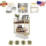 Luxury Gold Metallic Wall Wine Rack - Space-Saving 23" Display Solution