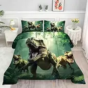 VTKON Dinosaur Bedding Twin 3D Dinosaur Comforter Dinosaur Room Decor for Boys Kids Twin Bedding Set Toddler Twin Bed Twin Dinosaur Bedding Set 1 Comforter + 1 Pillow Case