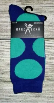 MENS MARC ECKO BLUE GREEN CREW SOCKS (SHOE SIZE 6-12)