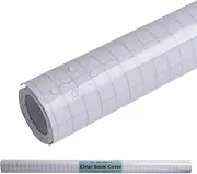 LParkin 45 x 150 cm （17.7in x 4.9ft） Clear Book Cover Self Adhesive, Tear & Water Resistant Plastic Cover for Books and Documents Clear Roll, Easy Peel Liner Transparent Book Cover Film