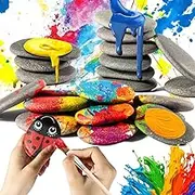 Sukh 7PCS Flat Painting Rocks - Paintable Rocks,2-3 Inches River Rocks for Painting,Rock Painting Supplies,DIY Flat Stones to Paint for Arts, Crafts, Decoration, Outdoor,Garden, Family, DIY Project