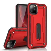 2Pcs For Iphone 11 Pro Shockproof Pc + Tpu Protective Case With 360 Degree Rotating Holder(Red)