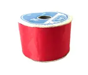 VTG Large Roll Solid Red Offray Satin Ribbon Christmas Valentines 2.5" Wide NOS