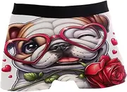 [RPLIFE] Flower Dog Boxer Briefs, Anti Chafing Underwear Men, Men Spandex Boxer Briefs S