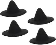 Kisangel 4pcs Hats Tiny Witch Caps for Dolls Lightweight Material for Halloween Decorations DIY Crafts and Pet Accessories Adorable