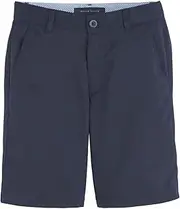 [Tommy Hilfiger] Performance Golf Shorts, Kids School Uniform Polyester/Spandex Moisture-Resistant Buttoned Comfortable Durable Breathable Semi Fit Clothes - Blue, Size 6