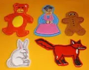 Vtg Lakeshore Learning Glove Puppet Set Gingerbread Man w/Story Instructions