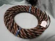 Mane Horse Hair Mecate 22 feet, 3/8" dia., Black, Brown, White/Brown - Pattern K