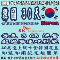 在飛比找蝦皮購物優惠-台南帆少爺各國上網卡 KOREA 韓國上網卡< 30日>< 