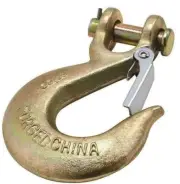 National N830-318 Clevis Hook w Latch KC9 Yellow Chromate 3/8" 6600 Lbs-3 PACK