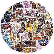 60 Pack FNAF Stickers Five Nights at Freddy's Game Stickers for Kids Waterproof Laptop Bumper Skateboard Water Bottles Computer Terror Game Sticker (FNF)