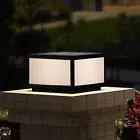 Outdoor Solar Post Light, 9.84"x9.84" Modern LED Fence Deck Cap Light Solar C...