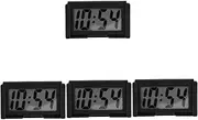 JECOMPRIS 4pcs Car Digital Clock Desk Clock Automobile Auto Automotive Thermometers Dashboard Number Digital Timer Monitor Timer Dash Plastic Black
