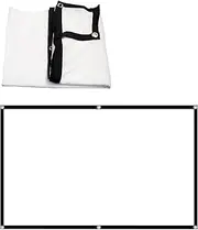 60 Inch 16:9 HD Polyester Projector Screen Foldable Portable for Home Theater Office Camping Beach Vacation