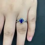 女士戒指銀 925 天然石 ORIGINAL 100 來自天然藍色藍寶石