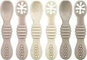 PandaEar 6 Pack Silicone Baby Spoons for Baby Led Weaning, First Stage Baby Toddler Self Feeding Utensils 6+ Months