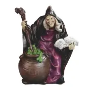 4"H Witch with Cauldron Potion Figurine Ornament Home Decor Unique Gift