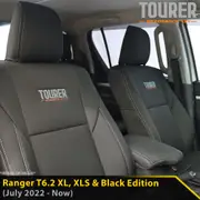 Ford Ranger Next-Gen T6.2 XL, XLS & Black Edition Tourer 2x Front Row Seat Covers (In Stock)