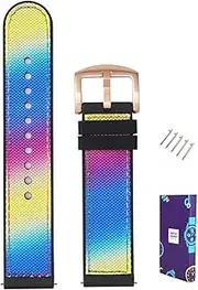 MGHN 20 22mm Watch Straps for Men Women Rubber Watch Strap NATO Strap (Watch Pins Watch Strap Loop Watch Case) (Color : Colorful Rose Gold Buckle, Size : 20mm)