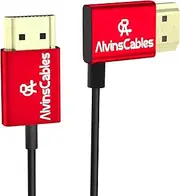 Alvin's Cables 8K 2.1 HDMI Cable 48Gbps High Speed Φ2.4mm Ultra-Thin HDMI 8K@60Hz 4K@120Hz for Canon C70, for Sony A7 A9, Blackmagic Camera, Atomos, SmallHD, Right Angle to Straight 2m| 6.56ft
