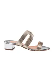 Aquazzura Metallic Effect Open Toe Mules 36,36.5 Light gold/silver