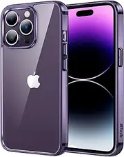 JETech Case for iPhone 14 Pro Max 6.7-Inch, Non-Yellowing Shockproof Phone Bumper Cover, Anti-Scratch Clear Back (Deep Purple)