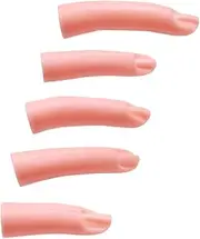 DONFAMDS 5Pcs Silicone Fake Nail Practice Fingers for Acrylic Nails Reusable Training Tool for Nail Art DIY Easy to Trim and File for Manicure Techniques and Showcasing Skills