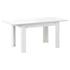 Oikiture 160cm Extendable Dining Table Cafe Table White