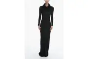 Balenciaga Turtleneck Stretchy Long Sleeved Maxi Dress