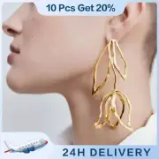 Fashion Metal Alloy Drop Earrings Women's Gothic Punk Metal Geometry Statement D