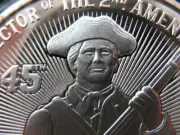 1-OZ.999 DONALD J TRUMP PROTECTOR OF 2ND AMENDMENT SILVER COIN LE # ON EDGE+GOLD