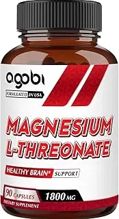 Magnesium L-Threonate 1800mg Supplement - 90 Vegan Pills - Super Concentrated Formula for Comfortable Mood, Brain Health, Ability to Remember & Cognitive Support - Gluten-free, Non-GMO