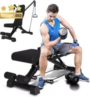 Adjustable Weight Bench 500KG Foldable Incline Decline with Resistance Rope