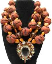 SUMARIS Stone & Glass Hearts JULIANA Brooch One of a Kind Necklace