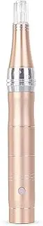 DAM Micro Needle Pen for Face Beauty Three Speed Rechargeable Battery, 2.2 x 2.2 x 15 cm, Gold
