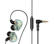 TM02 Wired Earphone In-ear Stereo Clear Noise Reduction Headphone Headset for Music-Cyan