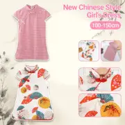 Girl Child Chinese Tang Suit Cheongsam Qipao Chinese Costume Dress Summer Ethnic