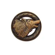 Copper Howling Grey Timber Wolf 1" Concho Gray Direwolf Leathercraft Accessory