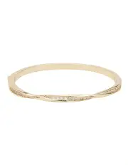 Mocha Entwined Bangle - Light Gold