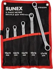 [Sunex] Tools 9950M Metric Double Box Wrench Set, 5 Piece