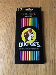 Set of 12 Buc-ee's Colored Pencils- New Unopened pack - Pre Sharpened