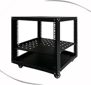 6U 9U 12U Server Rack with Wheels Open Frame Network Rack for IT & AV Gear, Audio Video Device Shelving IT Equipment Rack 18" Deep(9U)