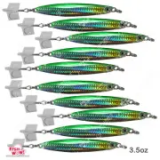 10pcs 3.5oz Colt Sniper jig 100g Vertical jig 3561D-DT MUSTAD treble Hook Green