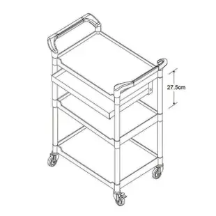 【品築家具】白色三層附鍵盤抽手推車(依配合貨運認定本島偏遠地區需額外酌收運費)