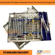 2 Sets Dental Third Molar Extraction Kit & 21 Pcs Dental Oral Surgery Kit