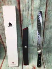 KYOKU 12" Slicing Knife, Samurai Series Brisket Knife for Meat Cutting Black