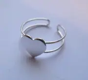 Sterling Silver Plain Heart Toe Ring