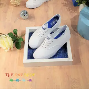 TheOneShop Keds 經典款 小白鞋 白色 全白 厚底 3公分 增高 基本 帆布 藍標 帆布鞋 WF49946
