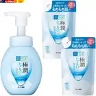 Hada Labo Gokujun Hyaluron Foaming Face Wash, 1 Main Unit + 2 Refills